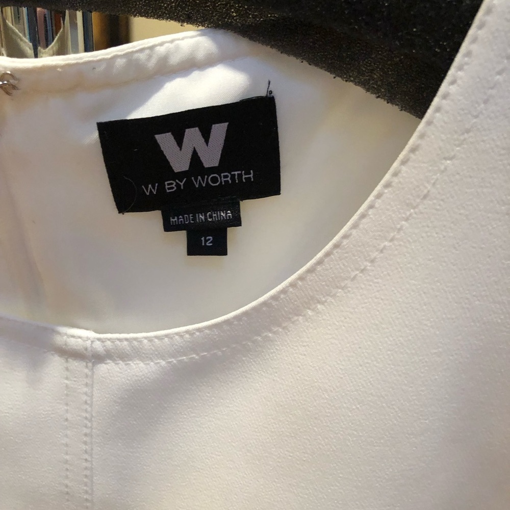 Sheath dress by Worth, soft white, brand new